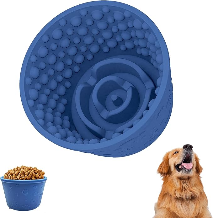 Dog Lick Bowls,Slow Feeding Dog Bowl,Non-Slip Dogs Treat Bowl,Puppy Slow Feeder for Relieving Concentration,Lick Bowls for Pet(L)