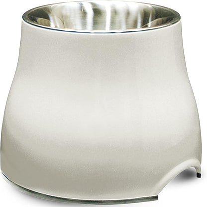 Dogit Elevated Dog Bowl, Stainless Steel Dog Food and Water Bowl for Large Dogs, White, 73753