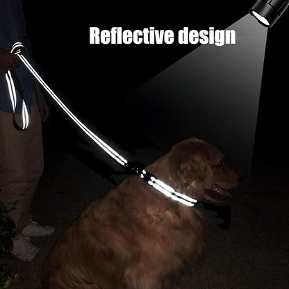 FunTags 4FT Reflective Dog Leash with Soft Padded Handle for Training,Walking Lead for Medium & Small Dogs,3/4 Inch Wide,Black