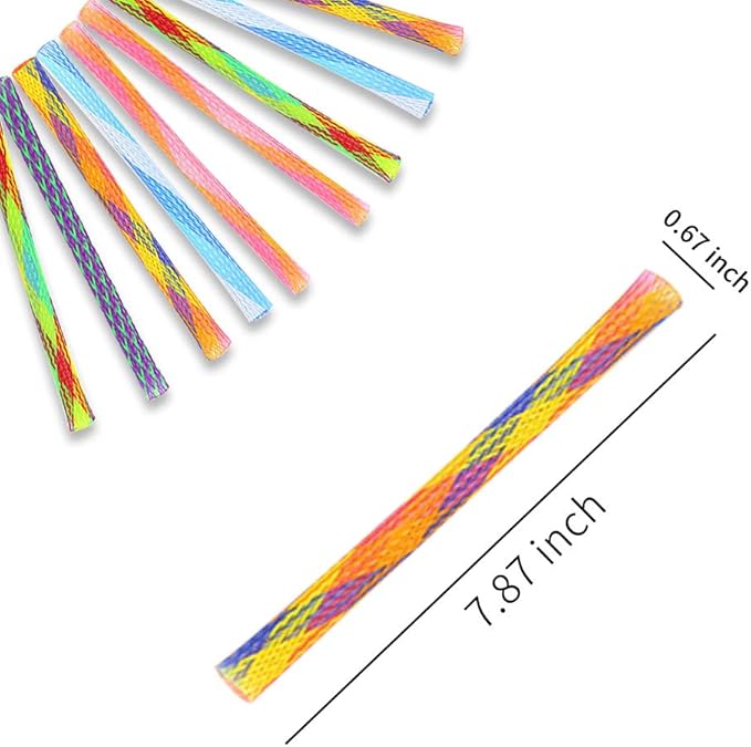 WishLotus Cat Toys, 30pcs Interactive Cat Toy Colorful Cat Stick Toy Telescopic Cat Mesh Pole Cat Jumping Toy Flexible & Shapeable Cat Spring Tube Kitten Chew Toys to Kill Time and Keep Fit (30pcs)