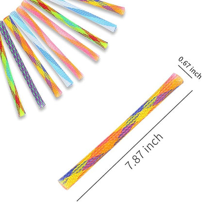 WishLotus Cat Toys, 30pcs Interactive Cat Toy Colorful Cat Stick Toy Telescopic Cat Mesh Pole Cat Jumping Toy Flexible & Shapeable Cat Spring Tube Kitten Chew Toys to Kill Time and Keep Fit (30pcs)