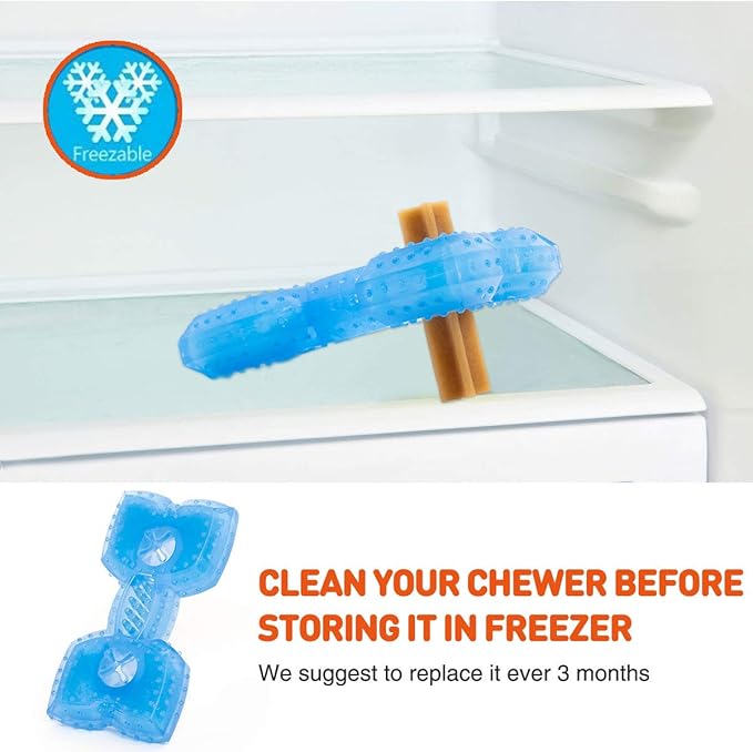 Pet Products Arctic Freeze Fetch Food Cooling Teether Freezable Chew Toy Bone Fit with Treats