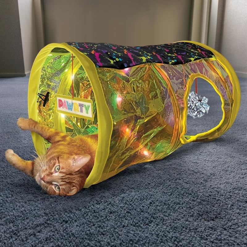 KONG PlaySpaces Rave Cave Cat Hideaway with Music/Lights, Collapsible House - Image 2