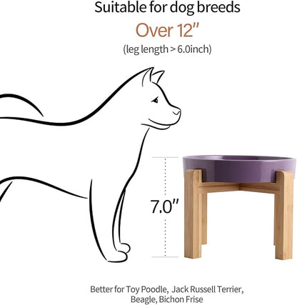 8.66 in Purple Dog Bowl Ceramic Slow Feeder for Medium Large Dogs,Elevated/Raised Slow Feeding Dog Food Water Dish Heavy Weighted,Puppy Bowl for Fast Eaters,Puzzle Eating Bowl Maze