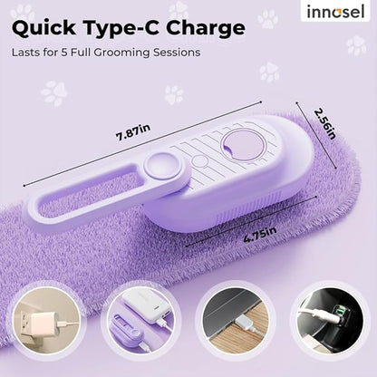 Cat Steam Brush for Shedding, 4-in-1 Rechargeable Pet Grooming Brush for Cats & Dogs, Anti-Static, Massage, Cleaning & Combing with Gentle Steam, Removes Loose Hair & Tangles (Purple)