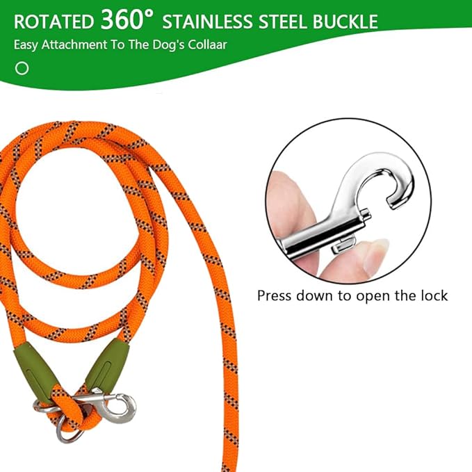 pawstrip Hands Free Dog Leash Crossbody Dog Running Leash Handsfree Pet Rope for Hiking Training Heavy Duty Reflective Pet Walking Belt (Orange)
