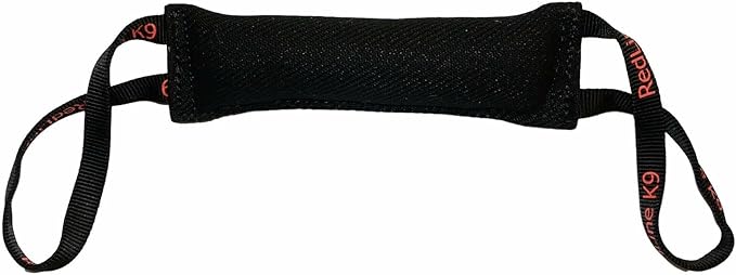 Redline K9 Bite Suit Tug Toy (3" x 10") 2 Handle (Black)
