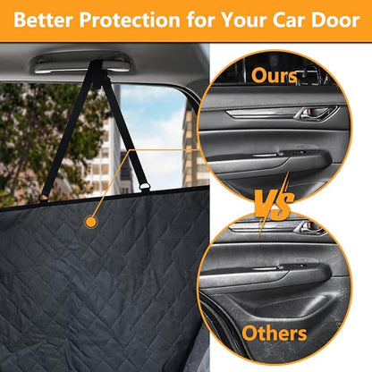 BEERTE Dog Car Seat Cover Fit for Toyota Corolla 2020-2026 Oxford Waterproof Scratchproof Dog Car Seat Cover for Back Seat Pet Seat Cover for Dogs Car Hammock with Mesh Window (Black Green)