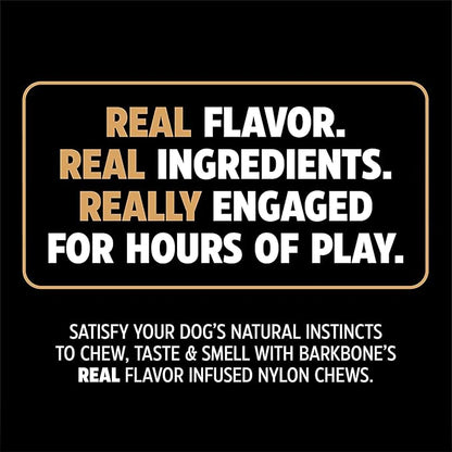 Pet Qwerks Nylon Stick BarkBone - Durable Dog Toys for Aggressive Chewers - Peanut Butter Flavor - 6"