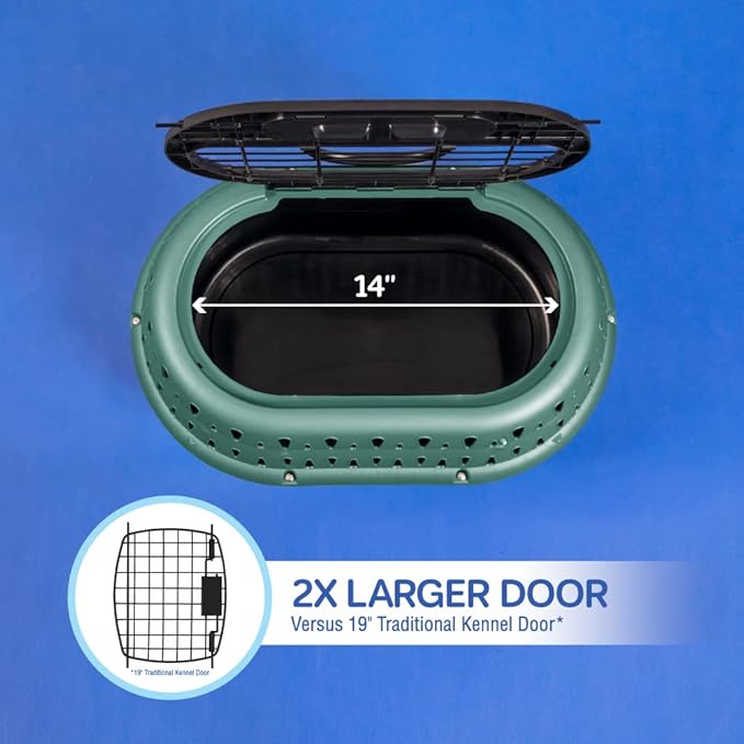 Petmate Top Load Plastic Cat Kennel for Small Dogs, Puppies & Cat Carriers, One-Door, Top Loading, Made in USA, 19" for Pets Up Tp 10 lb, Purple