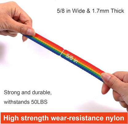 6 FT Puppy Leashes, Strong Traditional Style Leash with Easy to Use Collar Hook,Dog Lead Great for Small and Medium and Large Dog (Rainbow, 5/8 in x 6 ft)