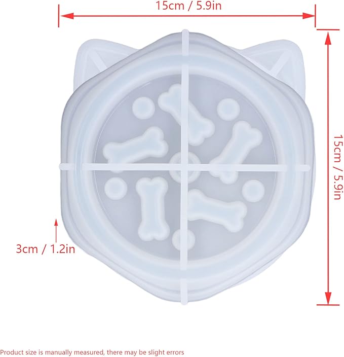Epoxy Resin Mold, Silicone Dog Bowl Molds Slow Feeder Dog Food Bowls Silicone Molds Food Water Plate Epoxy Mould for Small Medium Dogs Cats Puppy(cat)