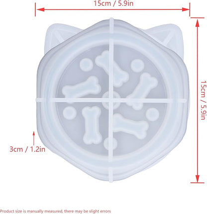 Epoxy Resin Mold, Silicone Dog Bowl Molds Slow Feeder Dog Food Bowls Silicone Molds Food Water Plate Epoxy Mould for Small Medium Dogs Cats Puppy(cat)