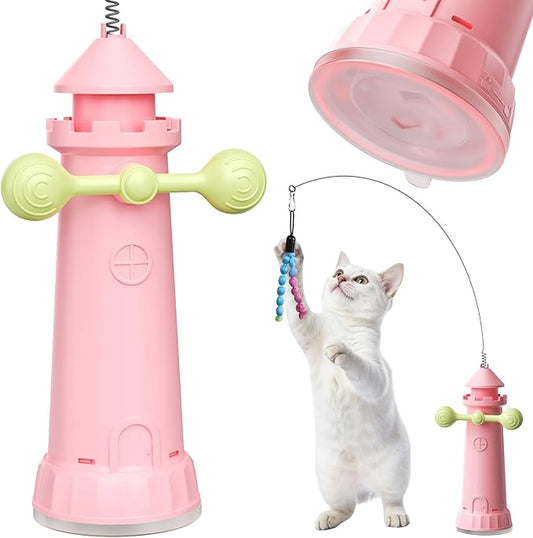 Cat Interactive Chase Toys for Indoor Cats, Enhanced Suction Cup Cat Teaser Wand, Kitty Enrichment Toy Weight Loss Exercise Toy for Kitten Adult Cats Boredom Relief Keep Them Busy
