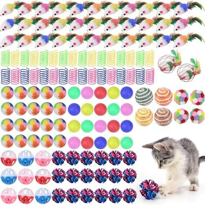 Shappy 150 Pcs Cat Toys Bulk Pack for Indoor Cats, Mice Balls,Classic by Shappy