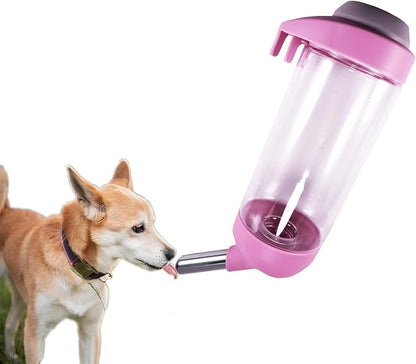 Dog Crate Water Bottle Dispenser - No Drip Dog Kennel Water Dispenser & Cage Bottle - Easy-to-Use Water Bottle for Cat Crate - Perfect for Keeping Your Pet Hydrated (Pink)-350ML