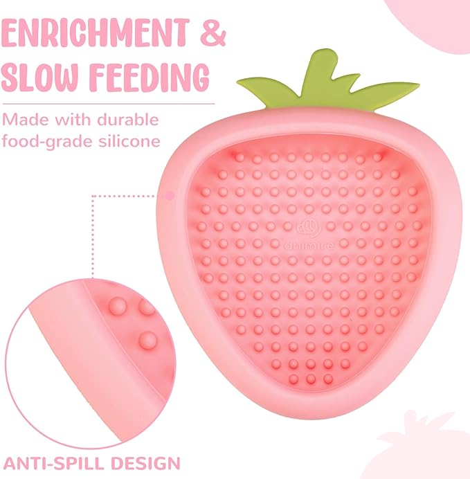 Freeze Dog Lick Bowl, Animire Non-Slip Slow Feeder Lick Mat for Dogs, Silicone Dog Enrichment Bowl for Distraction Anxiety Relief Boredom, BPA Free, Dishwasher Safe(Pink,S)