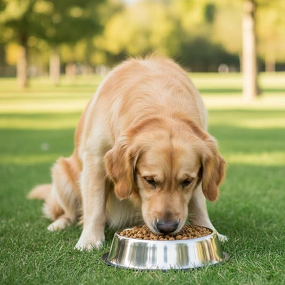 Printed Bowl 23.6 fl oz Anti-Skid Food and Water Dog Bowl | Stainless Steel Bowl for Dogs and Cats | Dog Water and Food Bowl | Dog Feeding Bowl (Silver)
