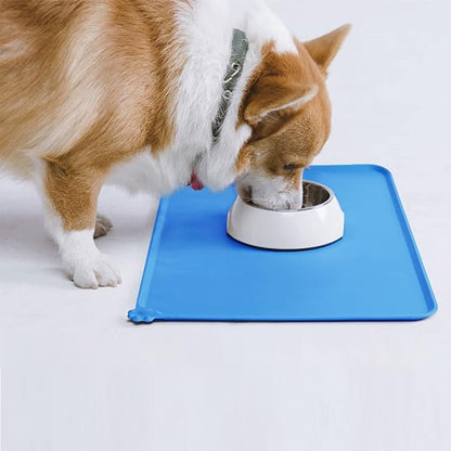 AUDWUD Silicone Waterproof Pet Feeding Mats,Anti Slip Bowl Pad, Dog Mat for Food and Water