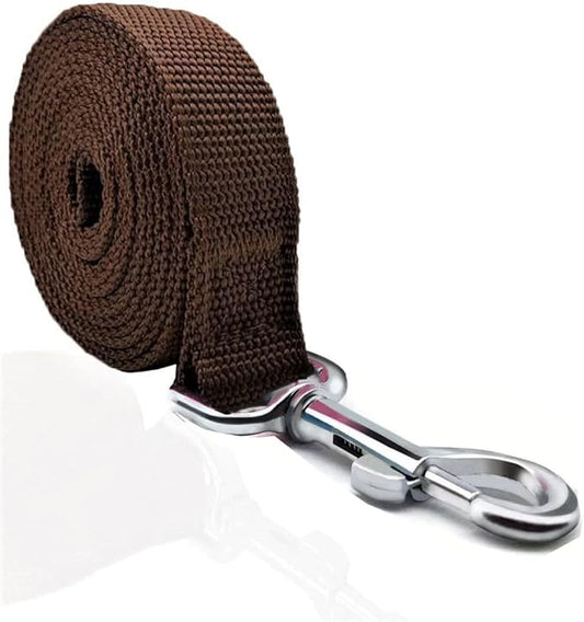 TAIAN 4FT/5FT/6FT Strong Dog Leash, Nylon Dog Leashes for Small Medium Large Dogs (5/8 in x 5 ft, Brown)