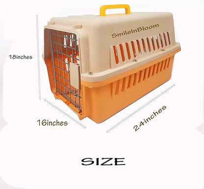 Pet Cage Carrier – Ventilated Travel Dog & Cat Crate with Removable Tray, Lightweight & Handheld