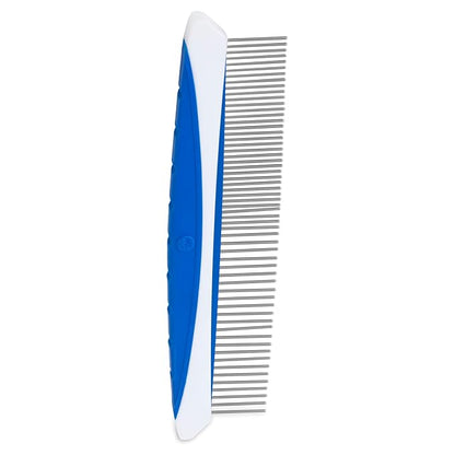 JW Pet Company 8-Inch Gripsoft Rotating Comfort Comb, Fine and Coarse,Gray/Yellow
