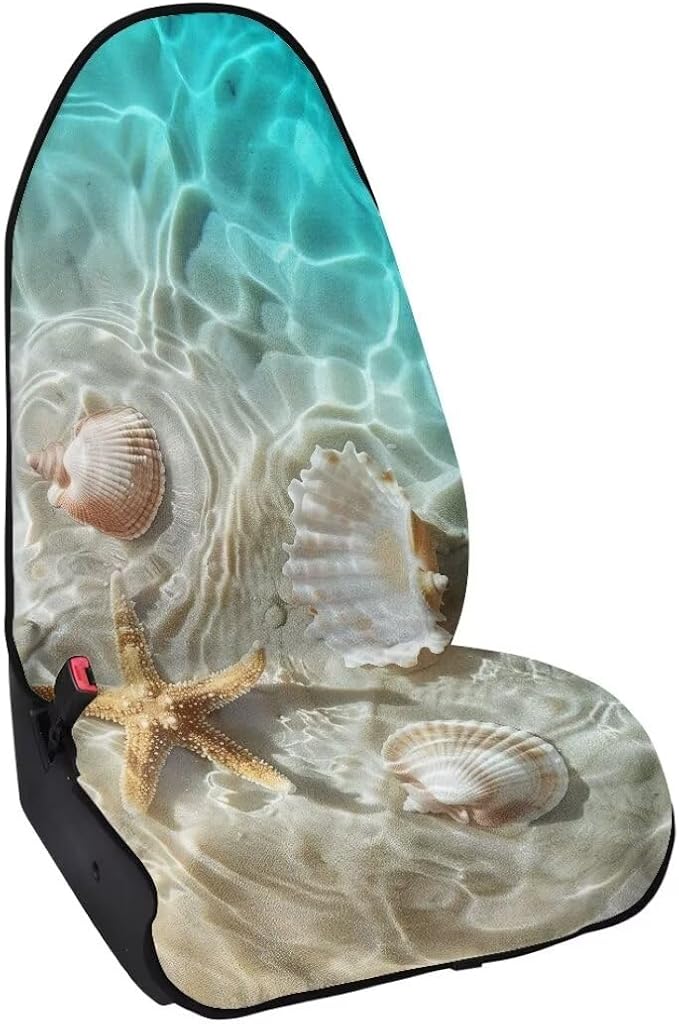 Coldinair Beach Starfish Shell Waterproof Sweat Towel Seat Cover Universal for Car Truck SUV Seat for Workout,Gym,Hiking,Beach,Outdoor Activities