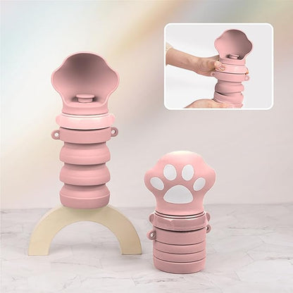 Collapsible Dog Water Bottles, Portable Dog Water Bowl Dispenser & Travel Water Bottle for Dogs - Perfect for Walking, Hiking & Outdoor Activities, Essential Item for Dogs, Food-Grade Silicone (Pink)