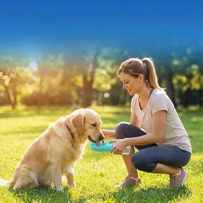 Dog Water Bottle for Walking, Portable Pet Water Dispenser, Leak-Proof Travel Bottle for Dogs and Cats Pink19 oz by CarpathianTradeCo