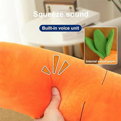 Crinkle Dog Toy Carrot Plush with Squeaker - Bite-Resistant Chew Toys for All Breeds, Interactive with Soft Sound, Durable Comfortable Puppy Toys Small/Medium/Large Dogs