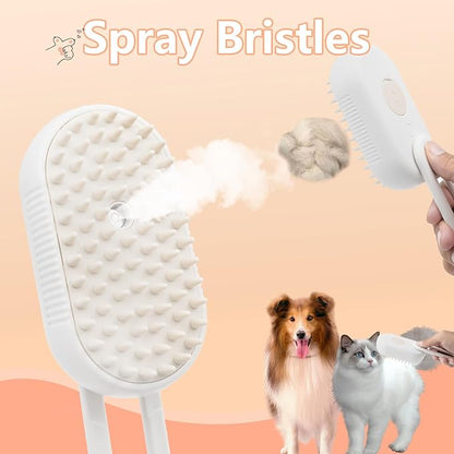 4 in 1 Cat Steam Brush for Shedding, 2026 Rechargeable Pet Steam Brush With 360 Rotating Arm, Massage, Cleaning, Shedding & Combing Multifunctional Hair Removal Comb for Cats Dogs (Orange)