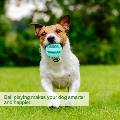 2 Pcs Non-Toxic Rubber Dog Toy Ball, 2.75 inch Durable & Tough Rubber Dog Treat Dispensing Puzzle Ball Chew Toy & IQ Training Toy for Small & Medium Sized Dogs (Torquoise, Pink)