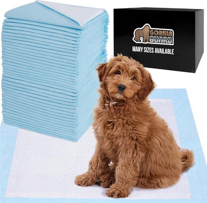 Gorilla Guard Disposable Puppy Pads, 5 Layer Pee Pads for Dogs, Absorbent Diaper Changing Pad, Dog Potty Training Supplies, Quick Dry Pet Housebreaking Essentials for Puppies, 25 Count 22x22 in