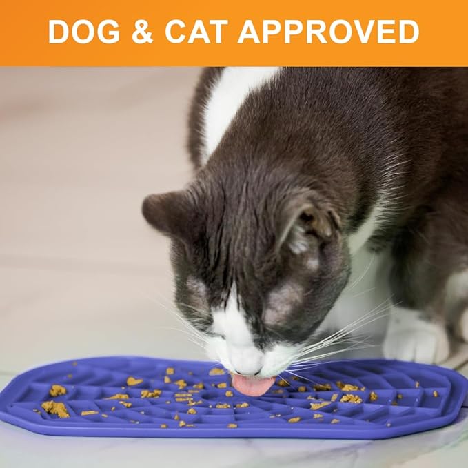Neater Pets Neat-LIK Dog Lick Mat, Lick Mat for Dogs, Cats, Puppy, Reduces Anxiety & Boredom, Peanut Butter Slow Feeder, Interactive Treat Licking Pad, Licking Mats for Small & Large Breed (Purple)