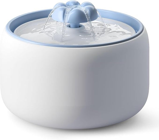 WOPET Premium Ceramic Cat Water Fountain W03 Lite，3L/101oz Automatic Pet Water Fountain for Cats & Dogs, Dishwasher Safe，Luxury Cat Fountain with Ultra-Quiet Pump and Filter & Sponge