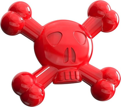 Dog Toys for Small Dogs, Skull-Shaped Small Dog Toys for Puppies, Durable Natural Rubber Puppy Chew Toys with Bacon&Milk Flavor, Indestructible Dog Toy, Red