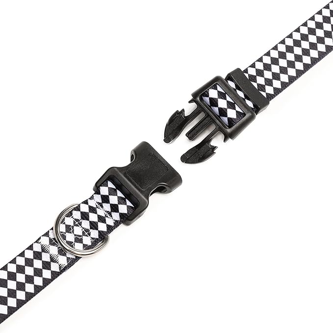 Mercano Adjustable Dog Collar - Special Design Patterns, Soft Nylon Comfortable Durable Pet Collar for Small Medium Large Dogs (XS, Rhomb)