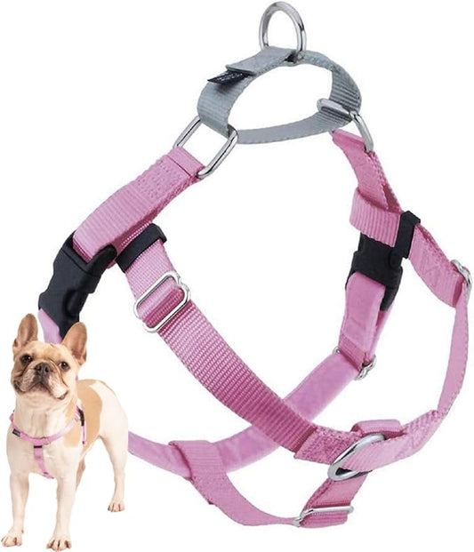 2 Hounds Design Freedom No Pull Dog Harness, Adjustable Harness, Easy Walking & Comfortable Control, Fits Small, Medium & Large Dogs, Solid Colors, Made in USA, 1" MD, Rose