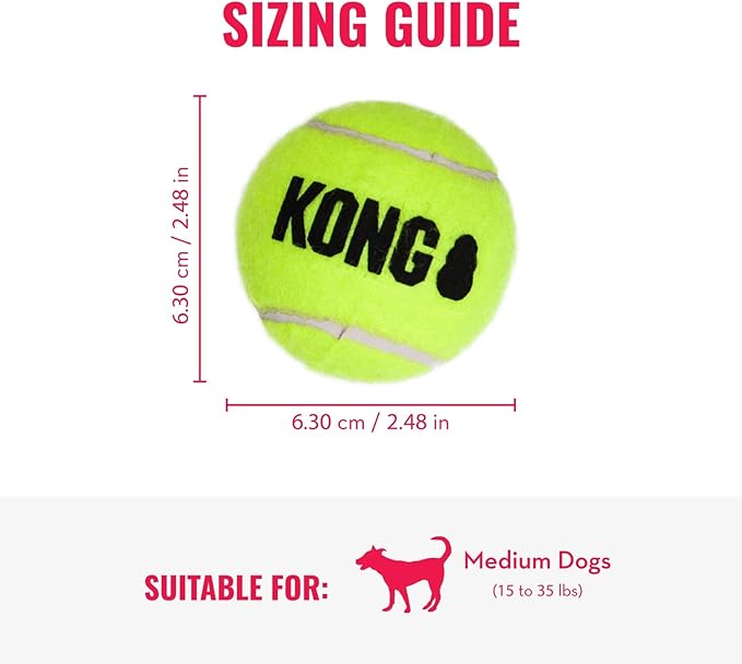 KONG Cozie Ali Alligator & SqueakAir Balls (3 Pack) - Dog Fetch & Chew Toys for Fun - Soft Toy Alligator for Indoor Play - Durable Dog Toy Balls for Outdoor Play - for Medium Dogs