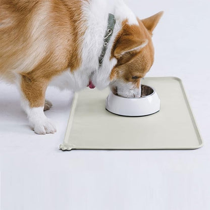 AUDWUD Silicone Waterproof Dog Cat Pet Feeding Mats,Anti-Slip Pet Bowl Mats,Pet Feeding Mat