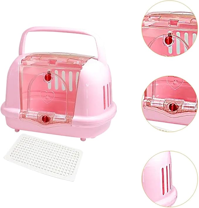 Dog Dog Crate Dog Carrier,Portable Sturdy Breathable Pet Travel Carrier Travel Kennel for Dog Kitten Cat Camping Airline, Pink