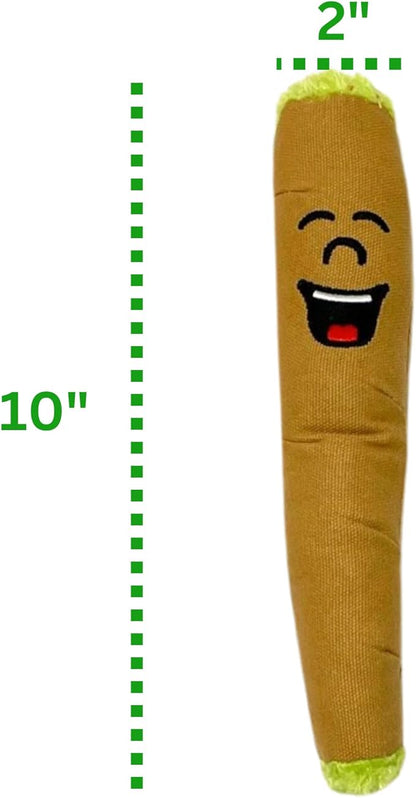 My Name is B, Cute Stuffed Parody Blunt Dog Toy, Funny Squeaky Weed Toy, Cool Plush Novelty 420 Gift for Pets & Their Owners, Sized for Puppies & Small, Medium & Large Breeds, For Fetch & a Photo Prop