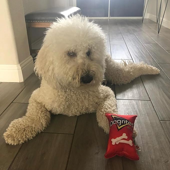 SPOT Fun Foods Dogritos Chips –Plush Squeaker Toy for Small and Medium Dogs, Interactive and Chew-Friendly with a Whimsical Doritos Design, 8-inch