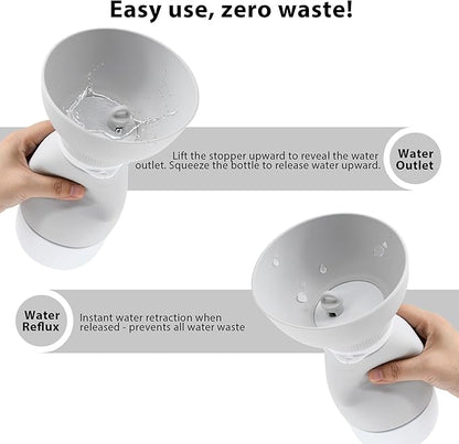Portable Pet Water Bottle - 20 oz with 8.8 oz Food Container ,Silicone Leakproof Travel Bottle for Dogs Cats, Detachable Feeding Dish for Walking Hiking Travel Grey