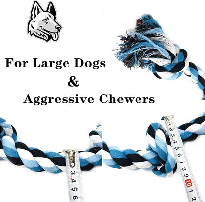 Dog Rope Toys for Large Dogs Aggressive Chewers,Indestructible Cotton Rope for Large Breed Dog, Tug of War Dog Toy, Durable 3ft Dog Toys with 5 Knots