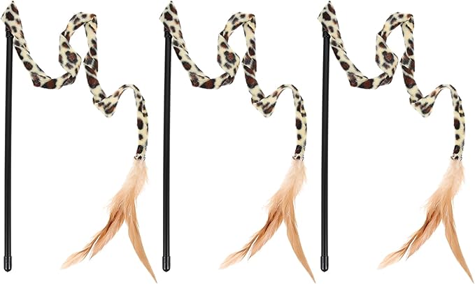 balacoo Interactive Cat Teaser Wand Toy with for Indoor Cats Portable Cat Wand Toy for Kitten Exercise and Playtime