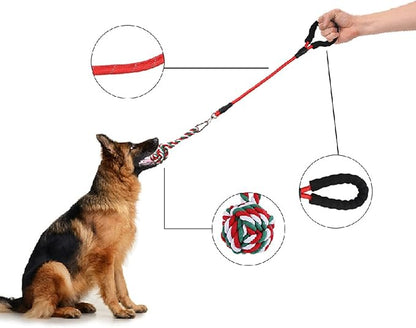 Interactive Dog Toys Tug of War Dog Toy, Dog Rope Toys Tree Hanging Toy Puzzle Ball for Chewing for Dogs Puppy Pets (red)