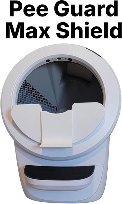 Pee Guard Max Shield Step for Litter-Robot 4 : Anti-Flicking, One-Piece Design (White Pee Guard w/Leveler)