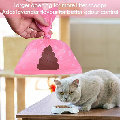 Poop Bags Rolls 256 Count - 9x13 Inches Pink Thickened Leakproof Lavender scent Poo Bags for Dogs, Eco-Friendly Pet Waste Bags for Walking, Home, Travel