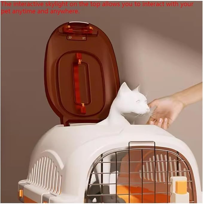 Dog Crate Cat Air Box Bag Portable Cage Dog Shipping Car(Black)